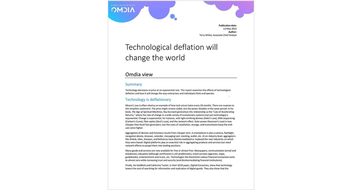 Technological Deflation Will Change The World