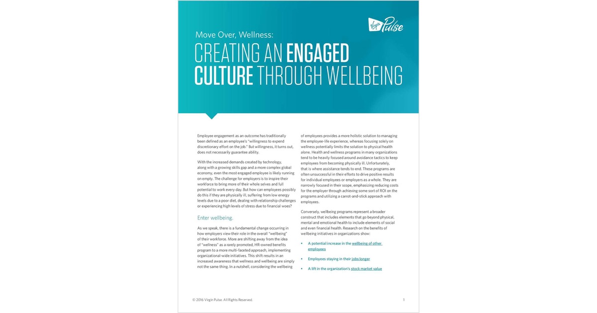 Creating a Culture of Wellbeing