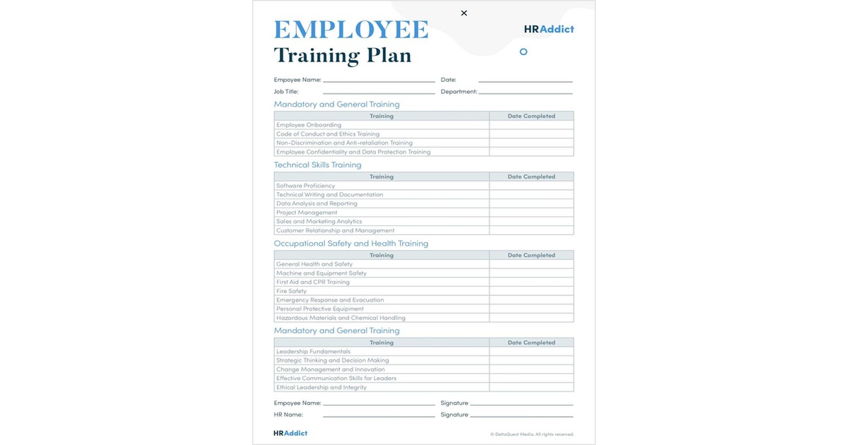 Employee Training Plan