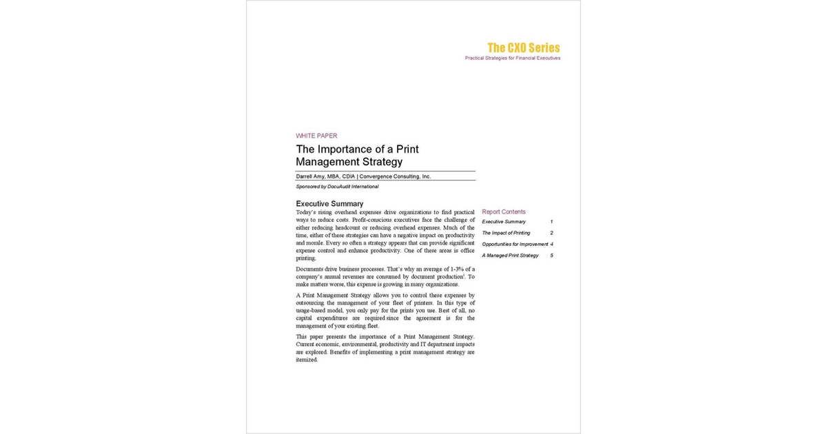 The Importance of a Print Management Strategy â€“ And Why it Matters