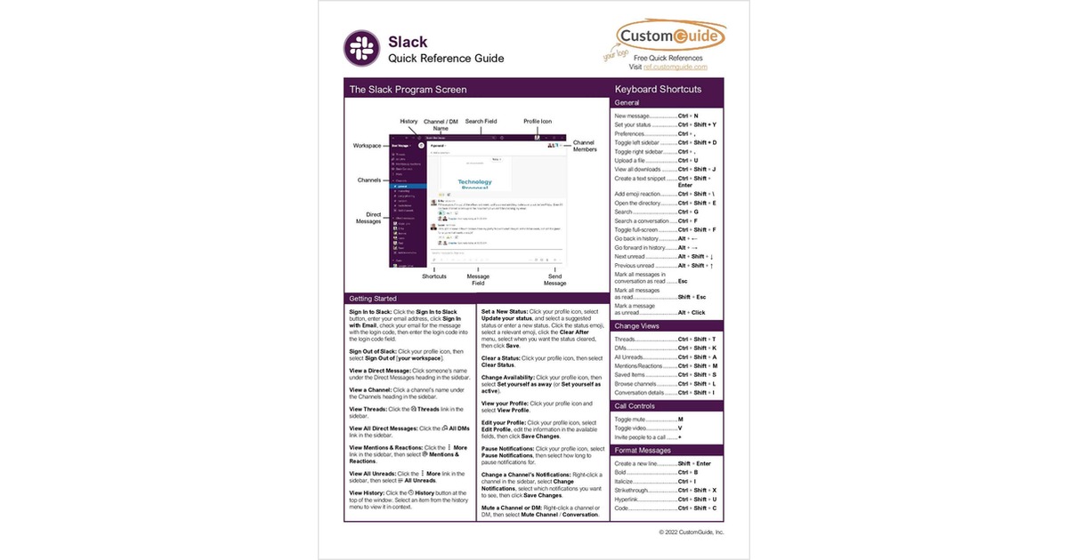 Slack -- Quick Reference Guide