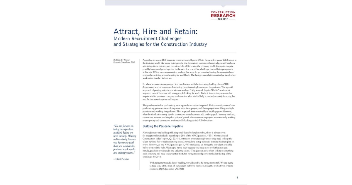 New Research on Construction Hiring Strategies
