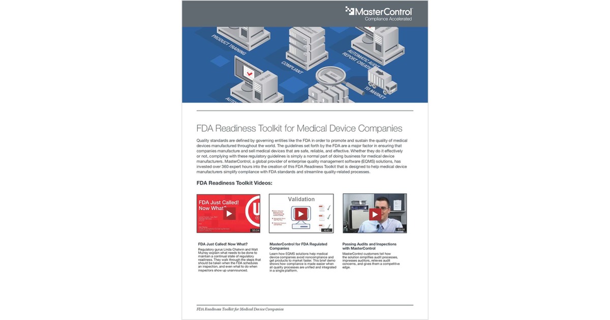 FDA Readiness Toolkit for Medical Device Companies